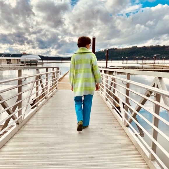 Vintage 1960s Joan Marie Long Plaid Sweater - Picture 6 of 6